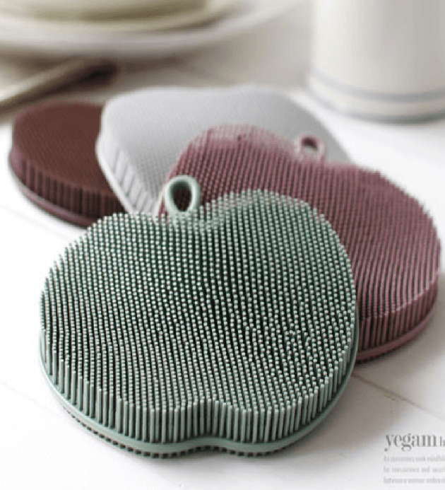 蘋果造型矽膠洗碗刷-共四色