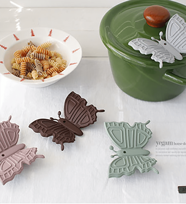 蝴蝶造型矽膠隔熱手柄組-八入一組