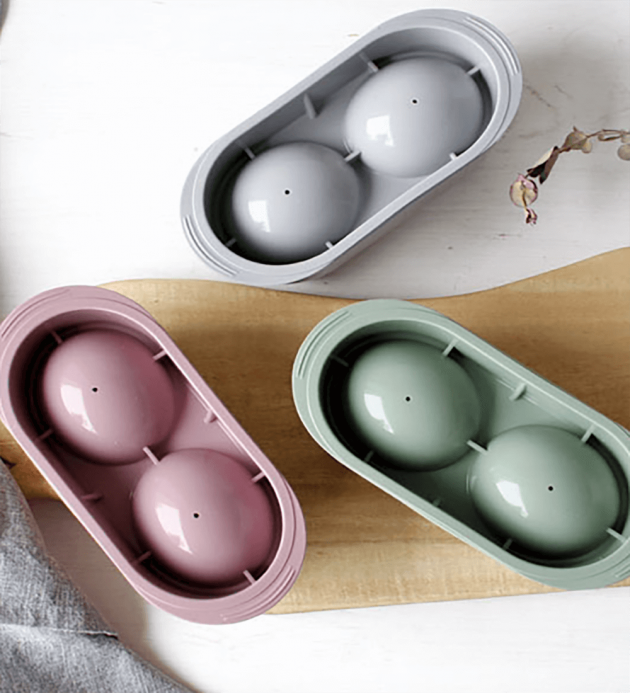 矽膠圓形2格製冰盒-共三色