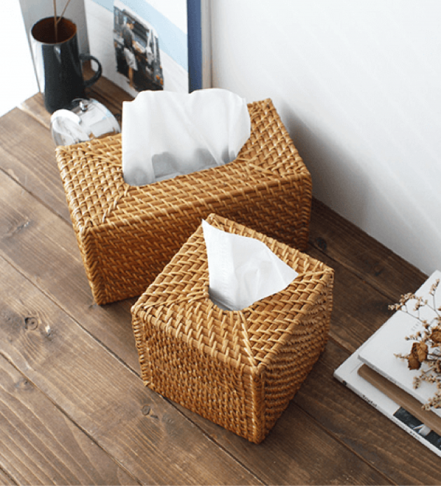藤編面紙盒-正方形/長方形